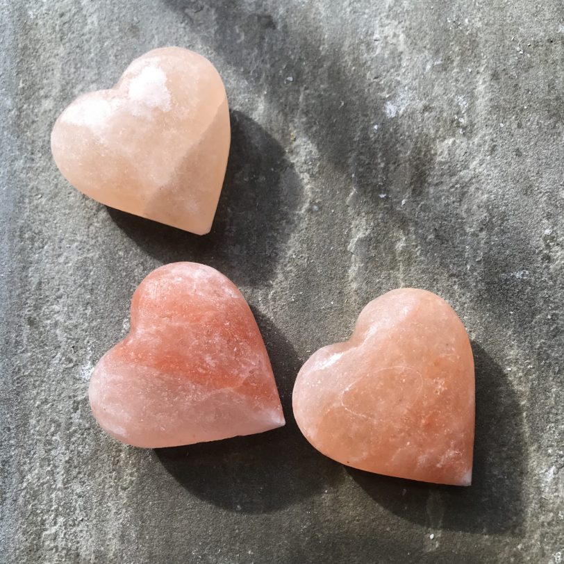 Three Himalayan Pink Salt Deodorant Hearts