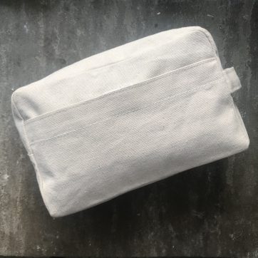 Unbleached Light Cream Coloured Cotton Cosmetic and Toiletry Bag Side View