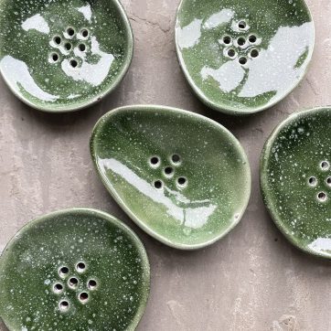 Green Ceramic Soap Dish